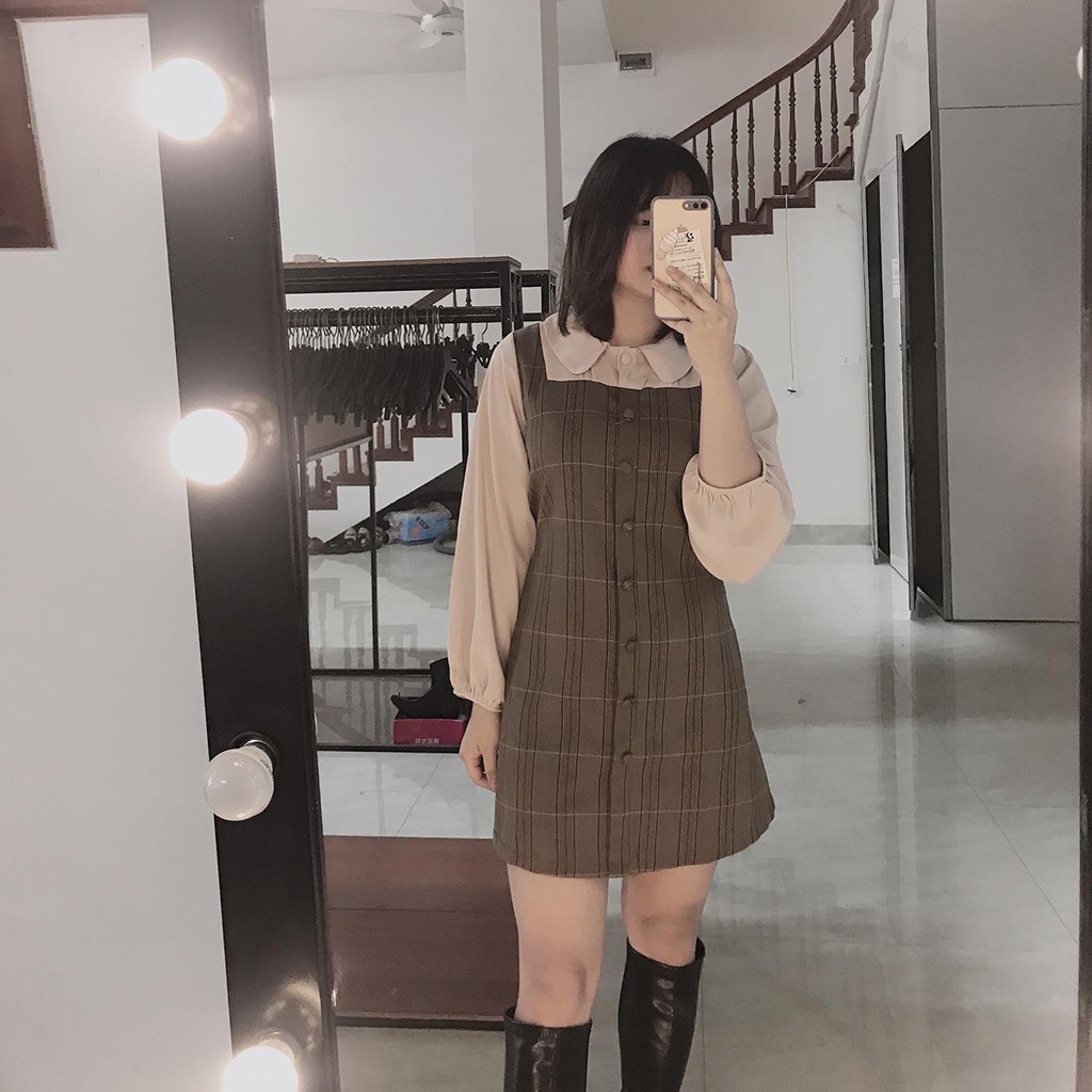 [Mã FATHANG5 giảm 10K đơn 50K] Đầm dáng suông nữ kẻ nâu SUZU28204 Redshop Official Store | BigBuy360 - bigbuy360.vn