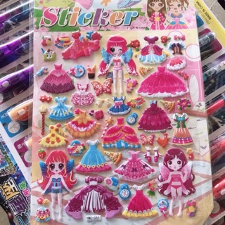 10 Tờ Sticker Búp Bê Thay Quần Áo Bản To
