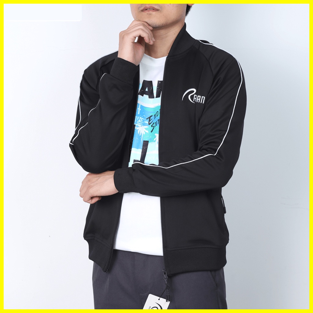 Áo Khoác Nam Bomber Vải Poly 2 Da Cao Cấp, Phối Lé Sọc Trắng Thời Trang mã KHOAC.35