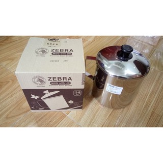 Ca Inox 304 có nắp đậy size 14 - Zebra - 2000ml