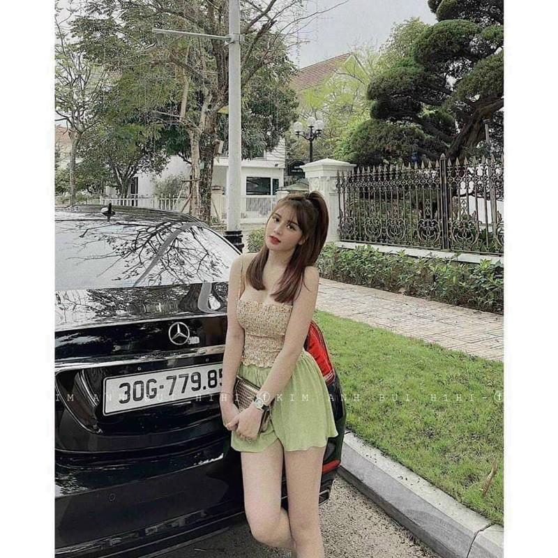 [Mã FAMAYWA2 giảm 10K đơn 50K] sét áo hoa + quần dập ly ngắn | BigBuy360 - bigbuy360.vn