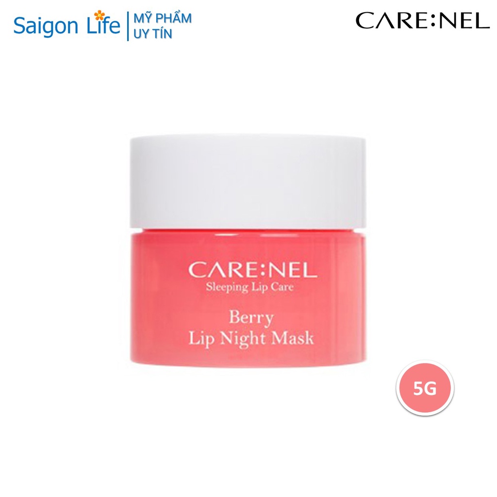 Mặt Nạ Ngủ Môi Dưỡng Ẩm, Căng Bóng Mềm Mịn Hương Dâu Care:nel Berry Lip Night Mask 5g - Hồng