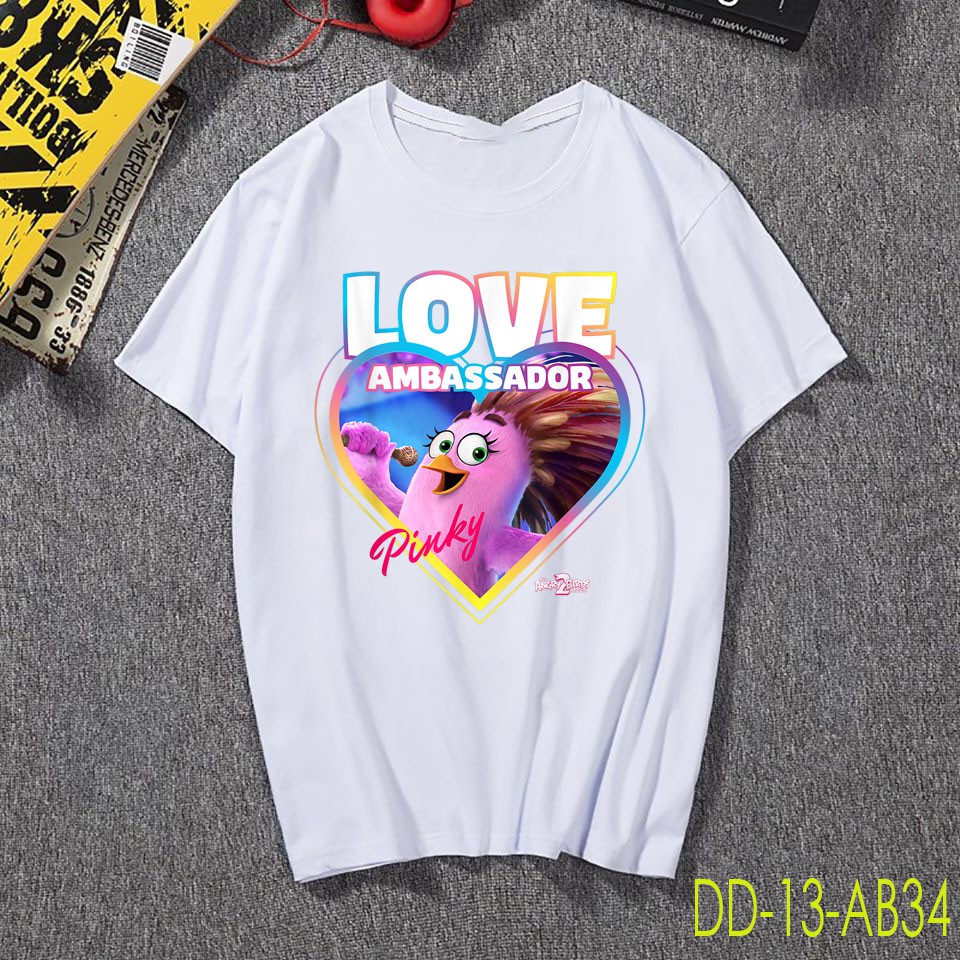 Áo Thun Chim Angry Birds ( Có Size Trẻ Em ) Love Ambassador The Angry Birds Movie 2 Official