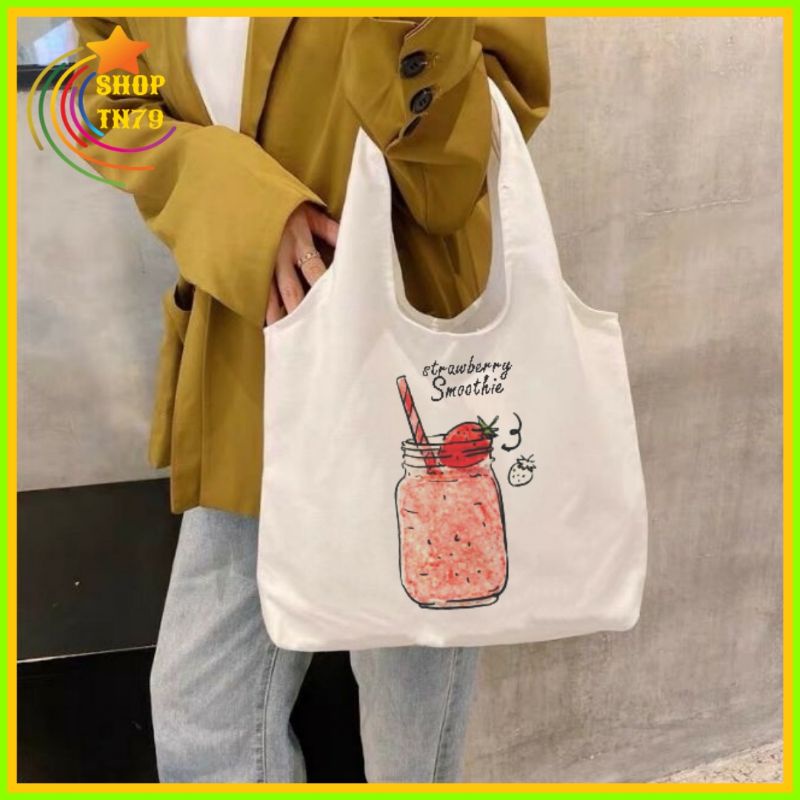 Túi đeo vai thời trang vải canvas mềm loại to đi hoc , đi chơi , đi làm đều rất đẹp - LY DÂU