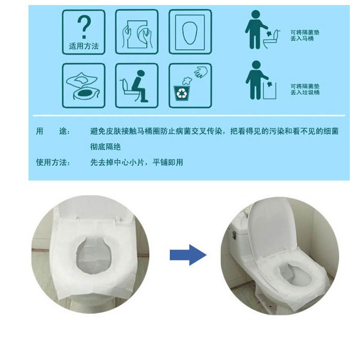 Combo 40 Miếng Giấy Lót Bồn Toilet , Tiện Lợi Vệ Sinh Khi Đi Du Lịch Dã Ngoại
