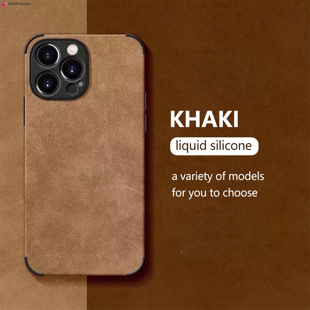 Ốp Điện Thoại Da Cừu Màu Trơn Chống Rơi Chống Trượt Cho Iphone