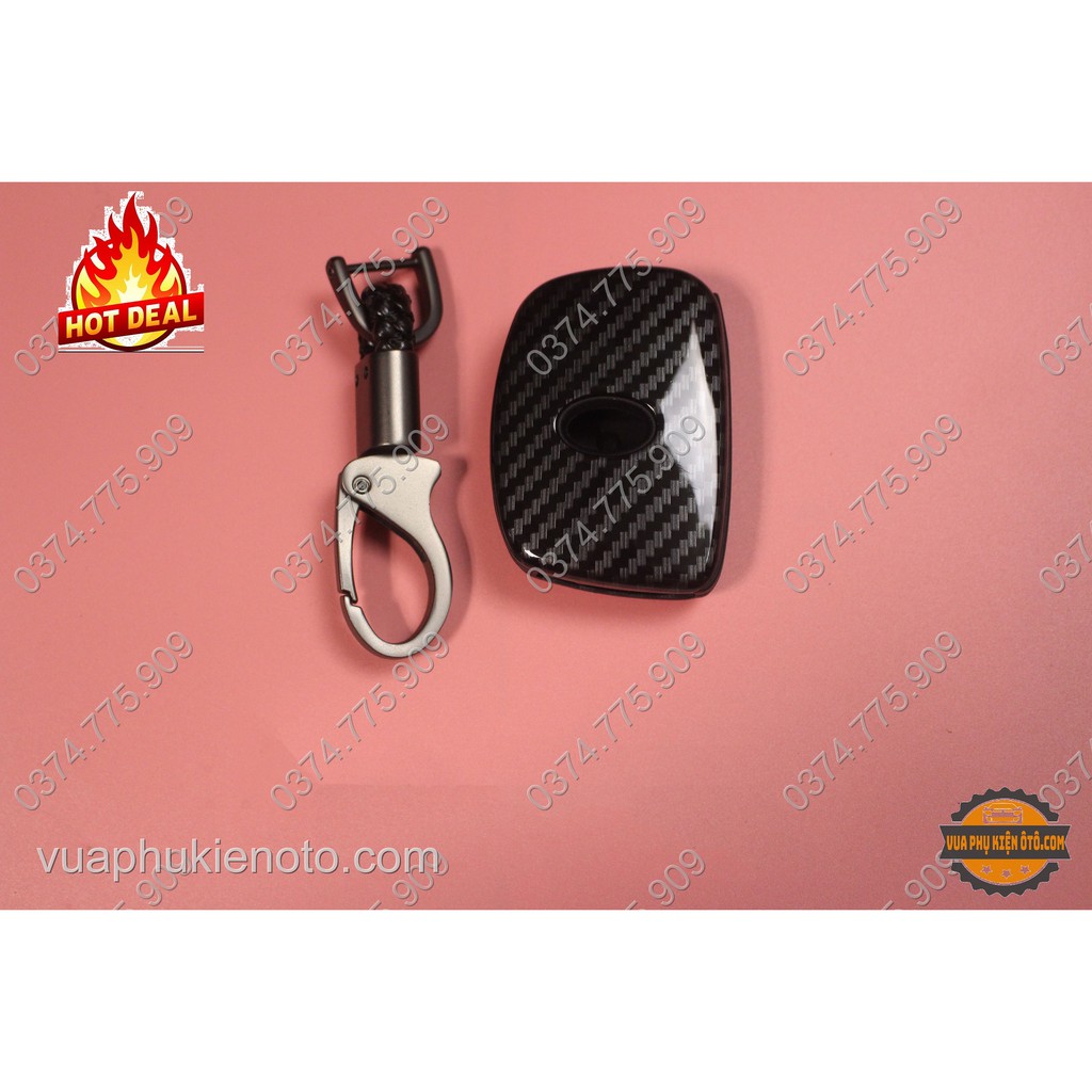 Ốp chìa khóa Huyndai Tucson 18, I10 18, Elantra 18-bọc chìa khóa vân carbon cho xe ô tô M6