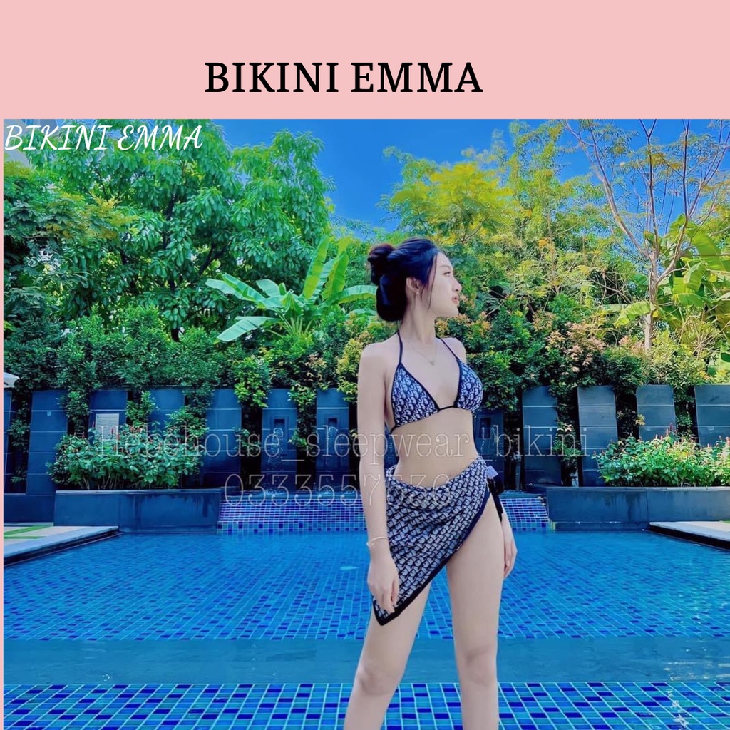 Bikini Đồ Bơi Dior Kèm Khăn Quấn Emma
