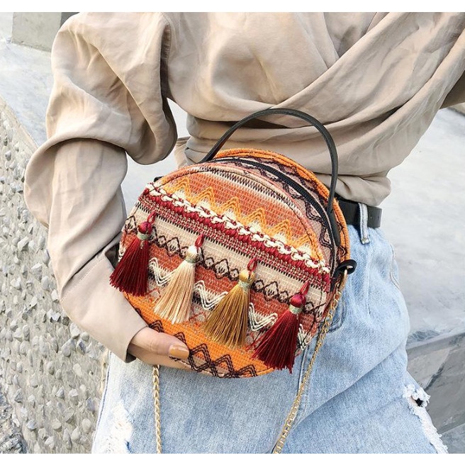 Túi trống thổ cẩm phong cách vintage