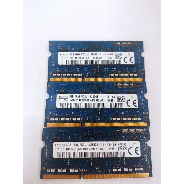 Ram Laptop DDR3L 4GB Bus 1600Mhz PC3L 12800s 1.35V BH 12 tháng