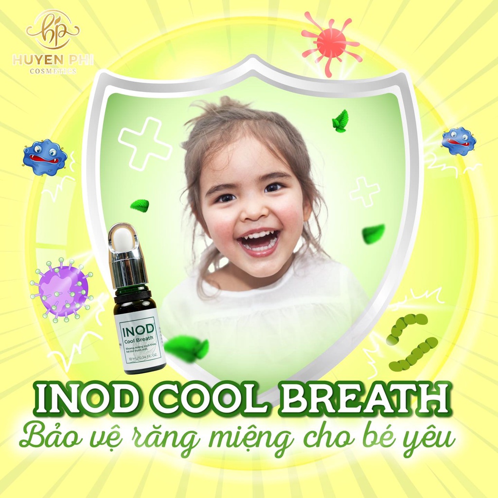 Combo Tinh Dầu Hôi Miệng Cool Breath Huyền Phi 10ml và Cọ Quét Mặt Nạ Giúp Khử Mùi Hôi Miệng, Giảm Sâu Răng, Sạch Miệng