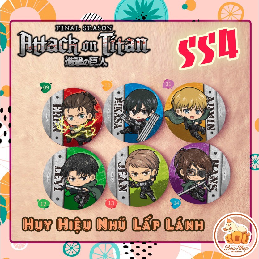 Huy hiệu nhũ lấp lánh Attack On Titan SS4 - Shingeki no Kyojin - Đại Chiến Titan Anime Pin Goods