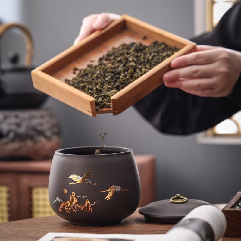 Hũ, Bình đựng trà bằng gốm Định Châu (cỡ lớn, rất khít)