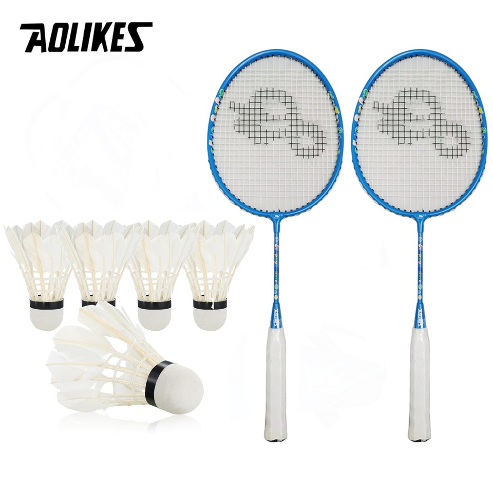 Combo 2 vợt cầu lông trẻ em AOLIKES A-8123 + hộp 5 quả cầu