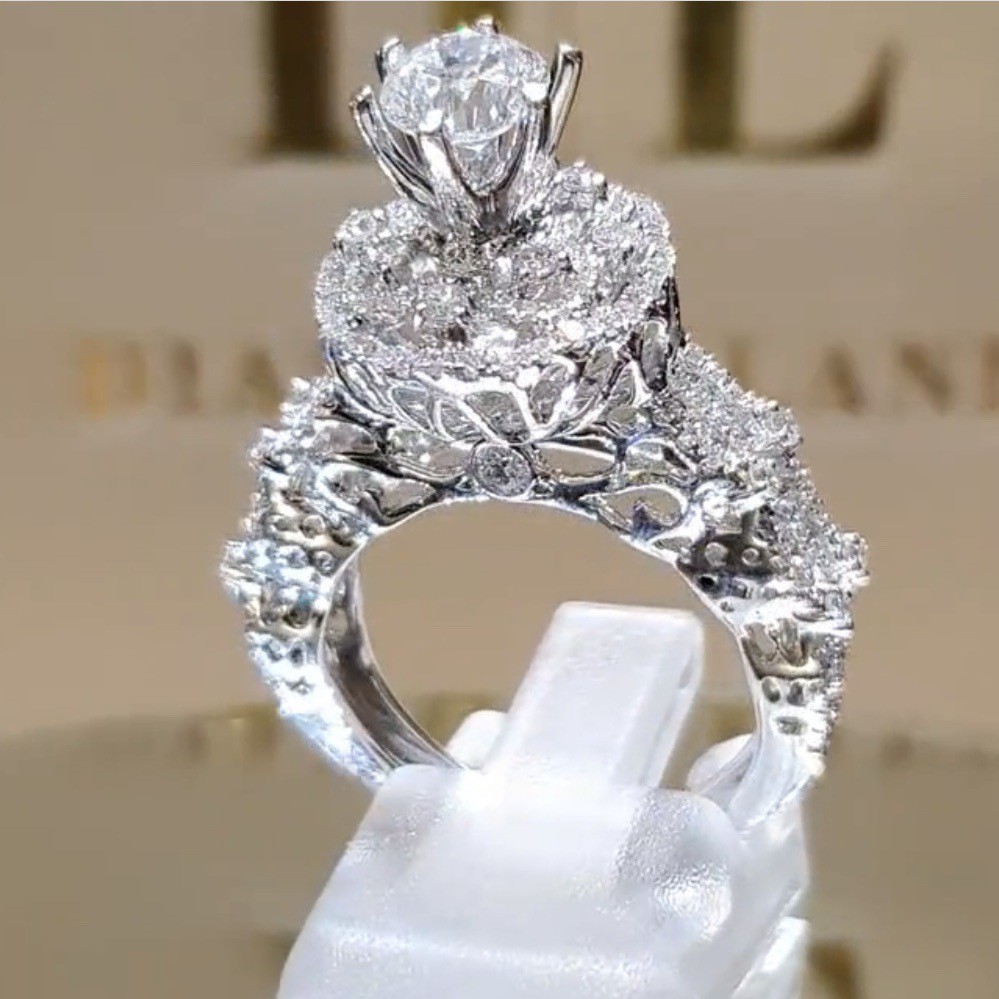 Nhẫn hợp kim đính hạt đá zircon thời trang cho nữ