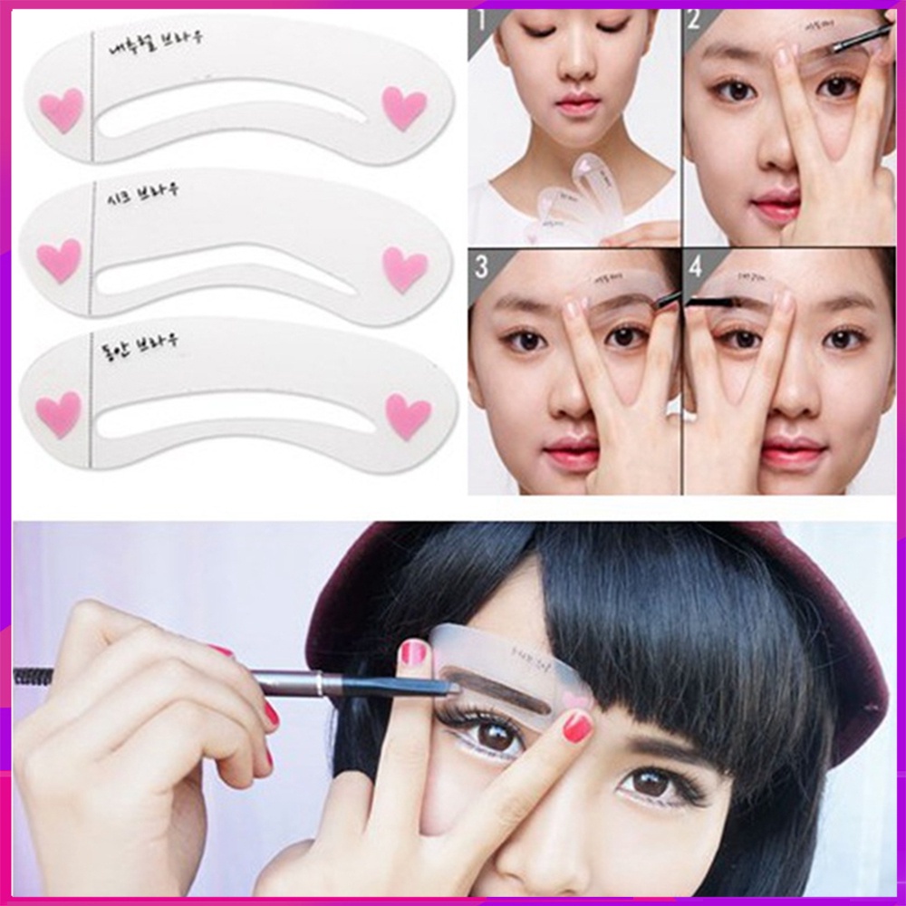Bộ 3 Khuôn Hình dán lông mày làm đẹp /hình dán Kẻ Mày / mới tập trang điểm Kẻ Lông Mày Dán Nhãn dán /lông mày /hình dán