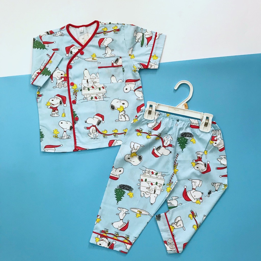 Pijama tay ngắn cho bé vải cotton mềm mịn hút mồ hôi - Nhiều mẫu 10-45kg