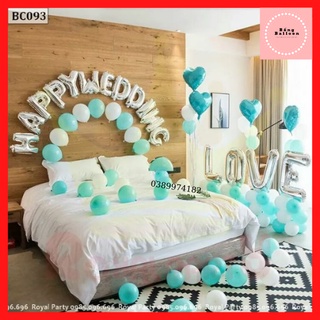 Trang trí phòng cưới ❤️TẶNG 100 CÁNH HOA HỒNG❤️ Set bong bóng trang trí phòng cưới đám cưới màu xanh dương c46