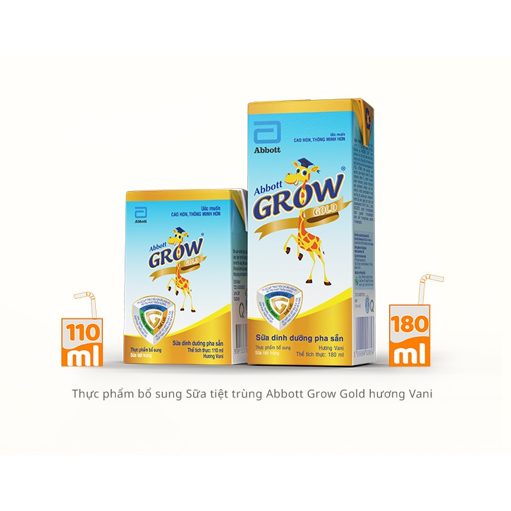 [Mã 267FMCGSALE giảm 8% đơn 500K] Thùng 36 hộp Sữa nước Abbott Grow Gold 110ml/ hộp