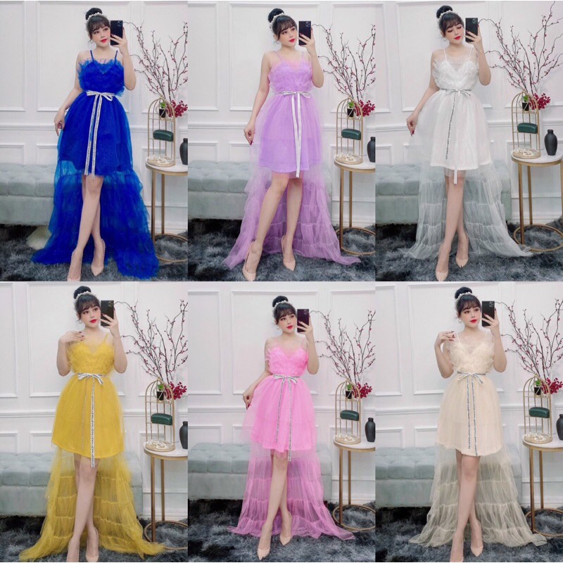 ĐẦM KIM TUYẾN ĐUÔI TÔM NHÚNG TẦNG ( ẢNH THẬT 1000% )