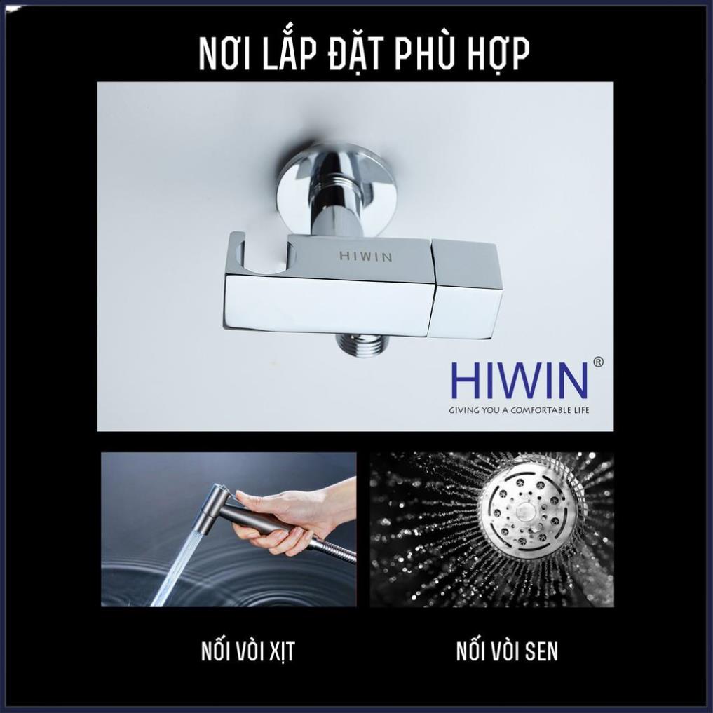 Van T chia nước, van giảm áp lực nước có đế cài chất liệu đồng mặt gương HIWIN JF-058