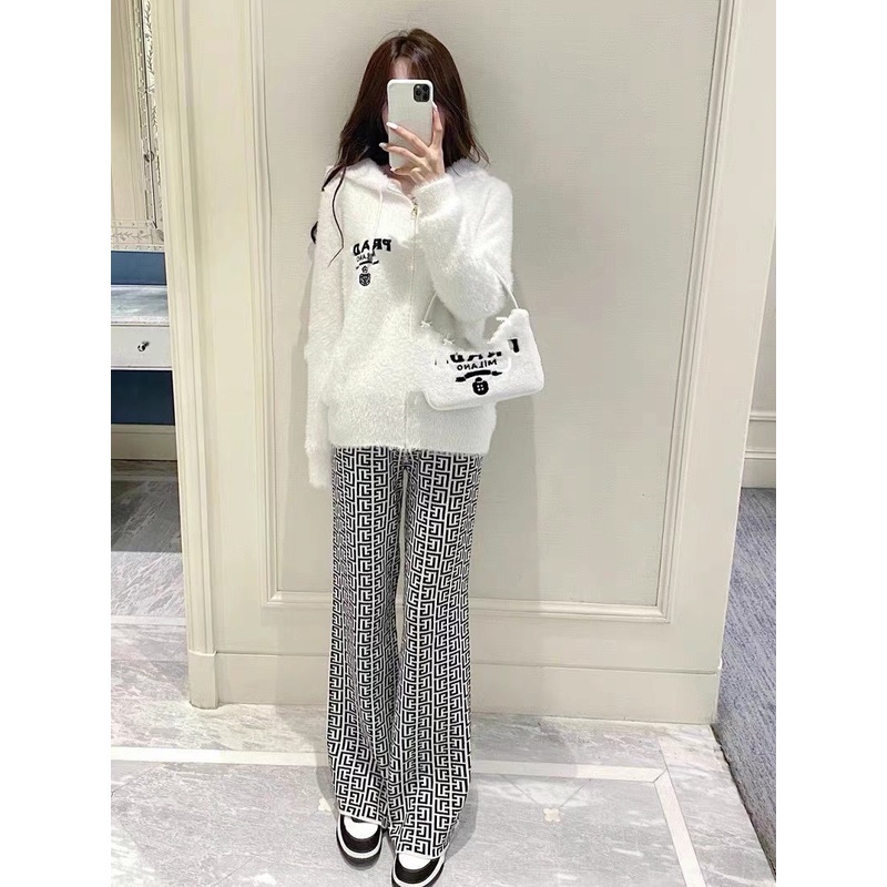 Áo hoodie mũ Par khóa mũ áo khoác ngoài nữ