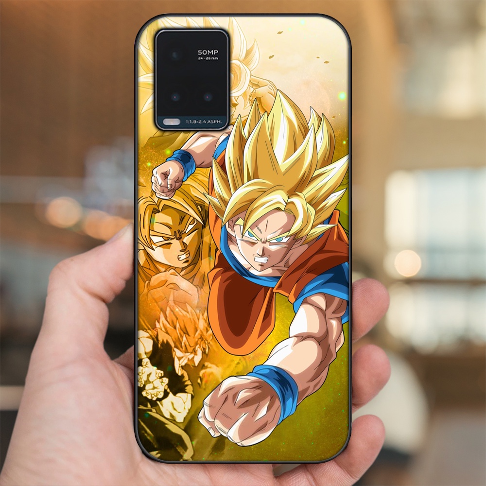 Ốp lưng Vivo Y21s, Y33s viền đen in hình Goku Dragon Ball