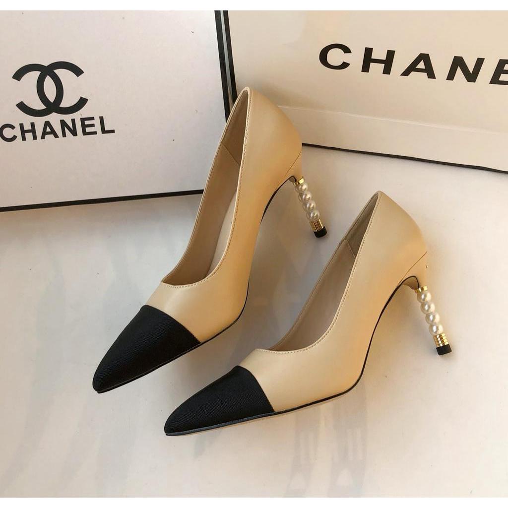 CHANEL Giày cao gót 8cm bằng da cừu phong cách quyến rũ dành cho nữ