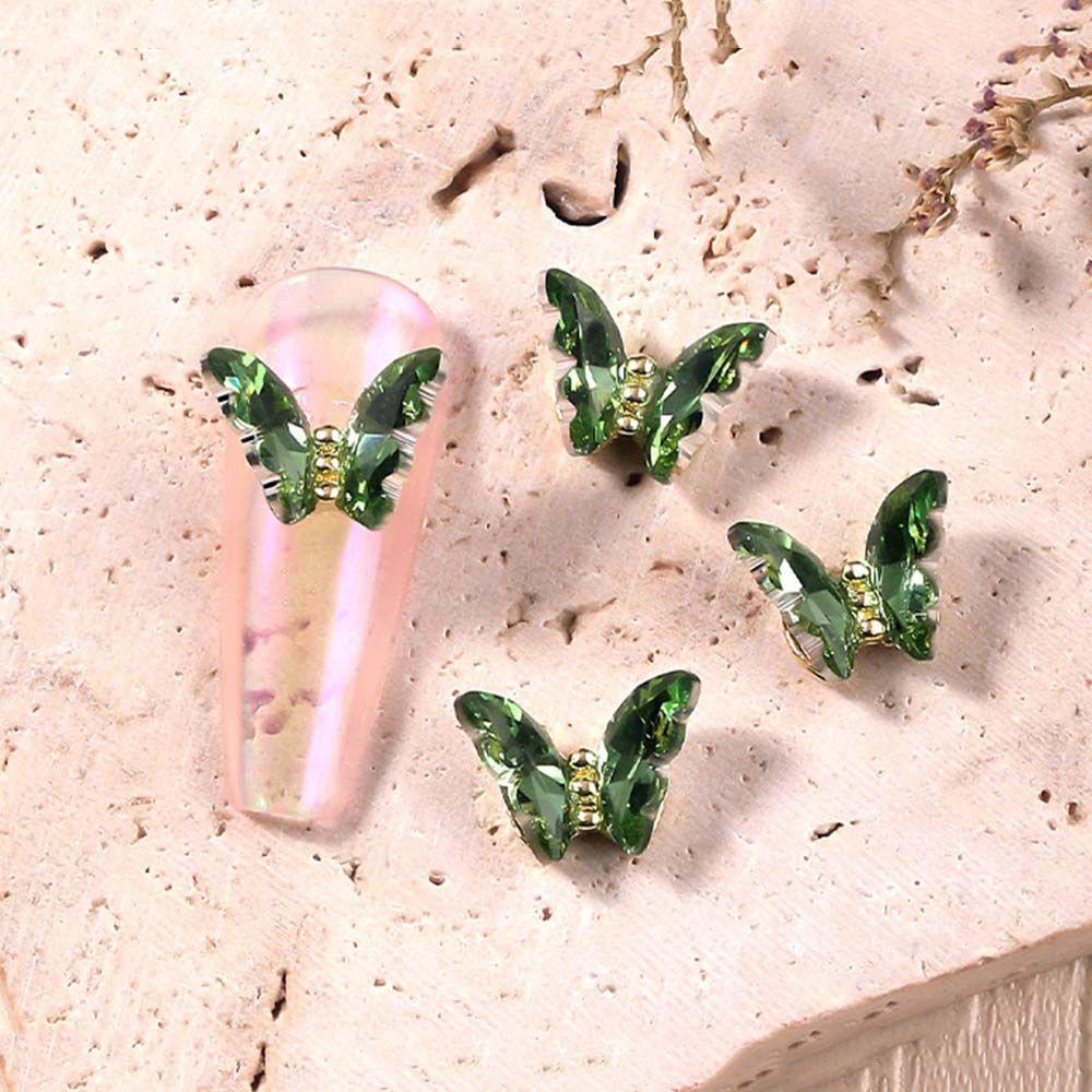 Set 10 Phụ Kiện Trang Trí Móng Tay 3D DIY Hình Bướm Đáy Nhọn|Bùa móng tay