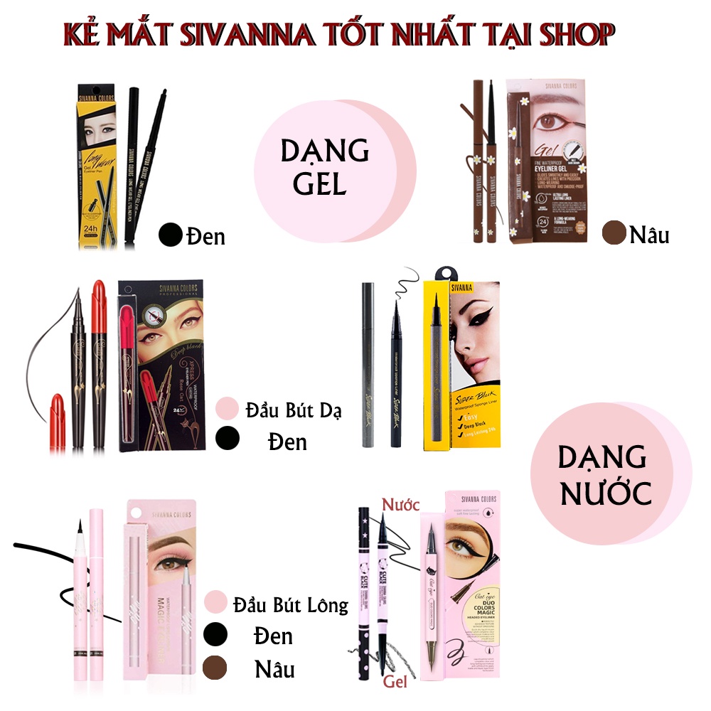 [NEW] Bút Kẻ Mắt Sivanna Nước Và Gel 2in1 Cute Eyeliner And Eyeliner Gel HF9012