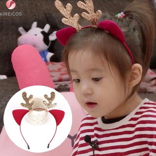Bờm cài tóc noel sừng lấp lánh dễ thương
