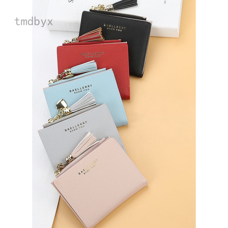Tmdbyx Ví Da Ngắn Gắn Núm Tua Xinh Xắn Cho Nữ