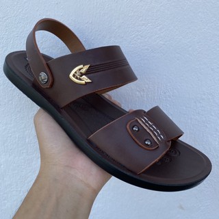 Dép da nam dép sadal nam da bò khâu liền đế chắc chắn size 38-42