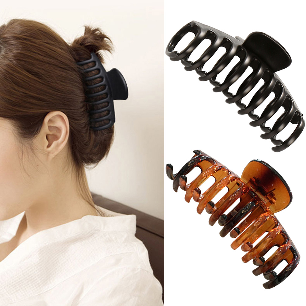 (Hàng Mới Về) Kẹp Tóc Nhựa Màu Trơn Dùng Khi Tắm Tiện Dụng