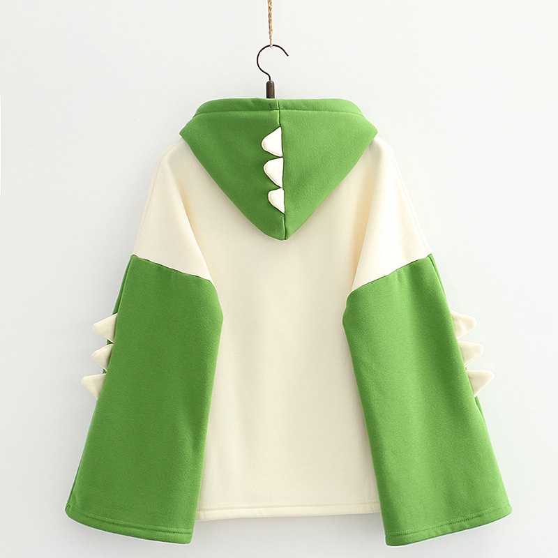 Áo Hoodie Hình Khủng Long Cute Tay Lỡ Cực Xinh