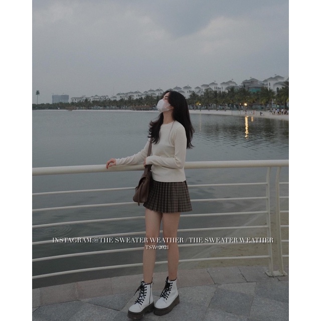 (Ảnh thật) Áo len gân trơn cổ tròn dài tay basic the.sweaterweather TSW | BigBuy360 - bigbuy360.vn