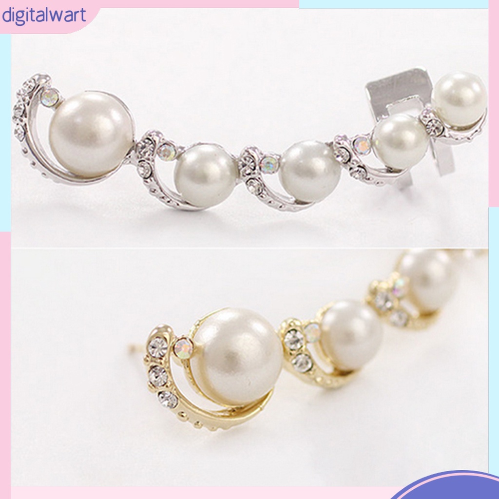 Khuyên tai trái đơn phối đá quý ngọc trai nhân tạo sang trọng dành cho nữ