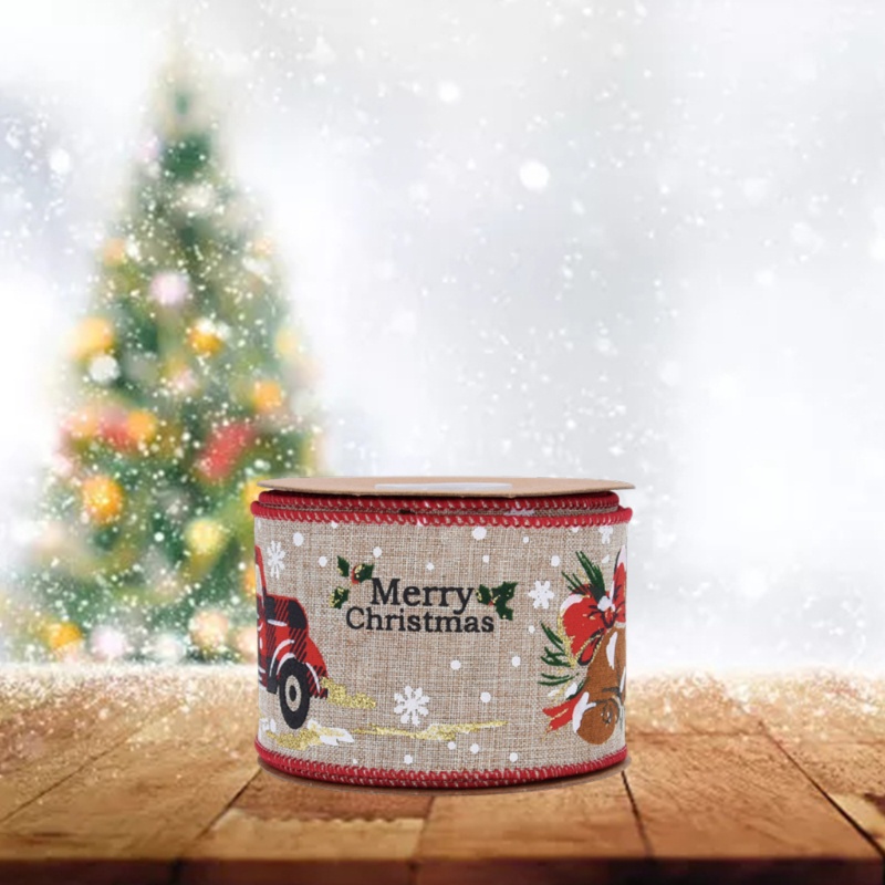 Cuộn Dây Ruy Băng Họa Tiết Cây Thông Noel Trang Trí Giáng Sinh