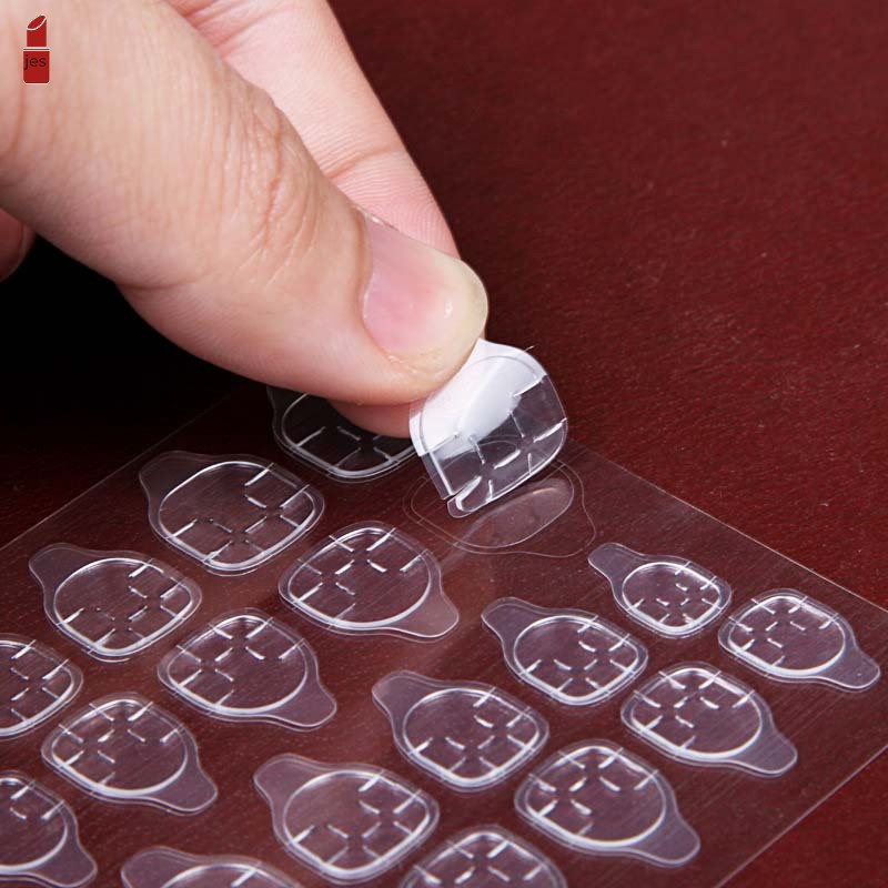 Bộ 24 Sticker Dán Móng Tay Bằng silicone / Keo dán trong suốt chống thấm nước dùng trang trí nối móng tay / Bộ 24 Miếng Keo Dán Hai Mặt