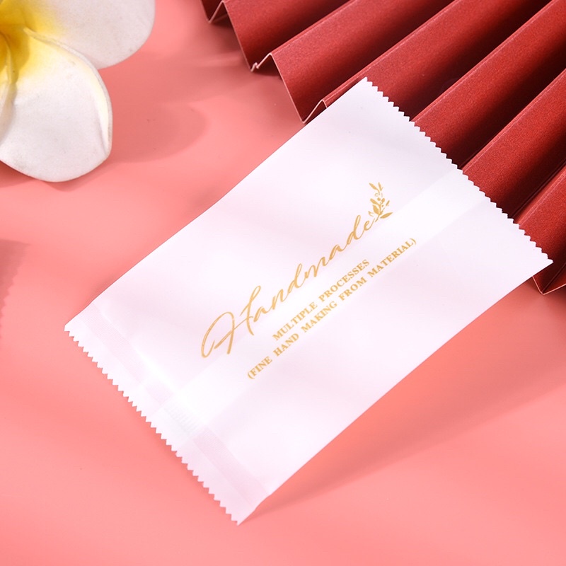 Túi trắng hàn miệng hoạ tiết 7x9.5cm