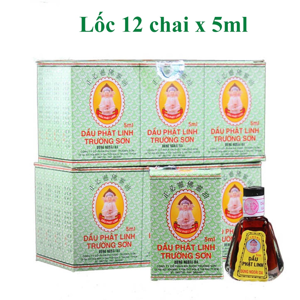 Một lốc 12 chai dầu gió Phật Linh Trường Sơn 5ml giá tốt