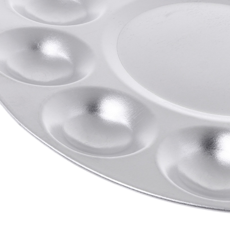 Bảng Pha Màu Sơn Móng Tay Hình Tròn Bằng Nhôm Kèm 10 Rãnh Hỗ Trợ Màu Sắc