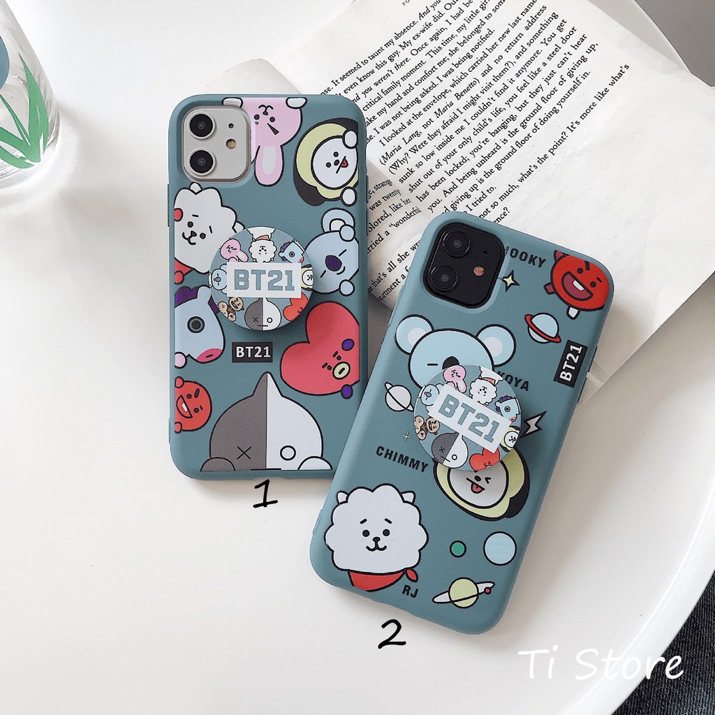 Ốp Lưng Họa Tiết BT21 Kèm POP | Từ 6 đến 11 Pro Max |