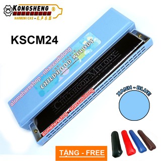 Kèn harmonica tremolo KongSheng Childhood Melody key C Màu Xanh