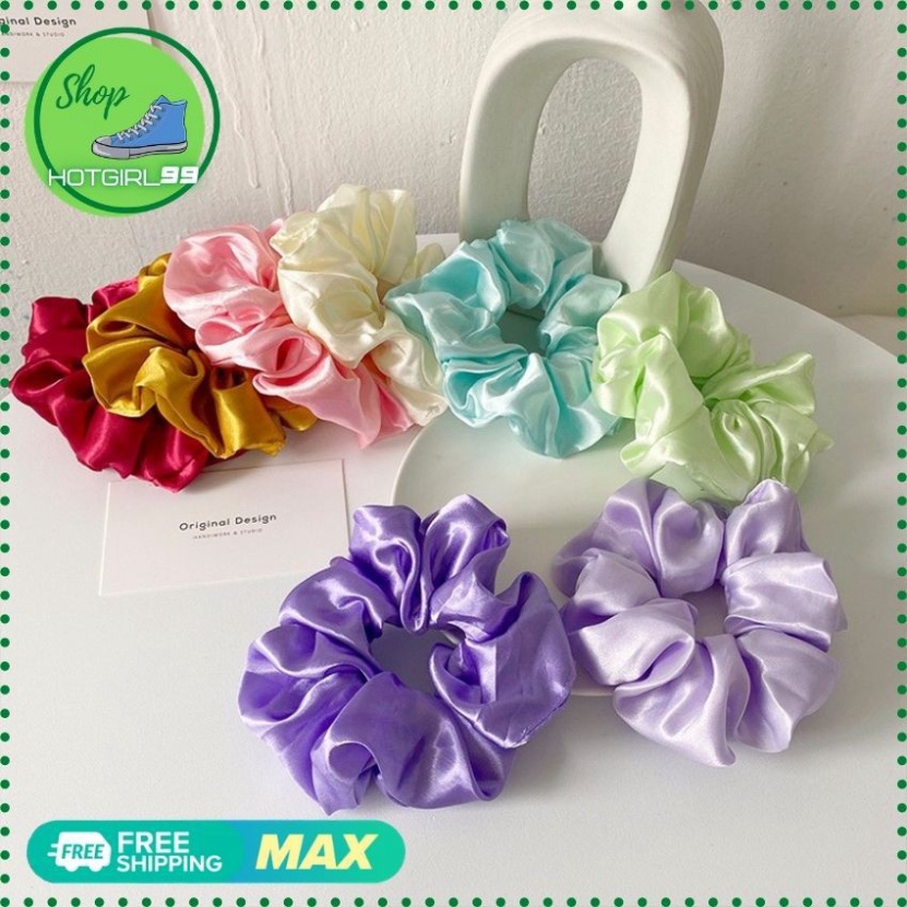 Dây buộc tóc vải phi bóng nhiều màu giá rẻ cho nữ, côt toc phi bóng, buộc toc nữ xinh,