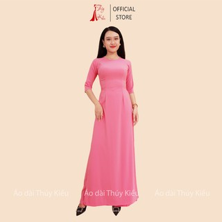 Áo dài Thúy Kiều trơn lụa Nhật màu hồng K9