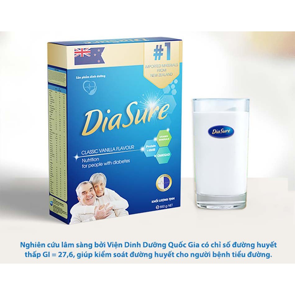 Sữa DiaSure 850g - Dinh dưỡng dành cho người tiểu đường