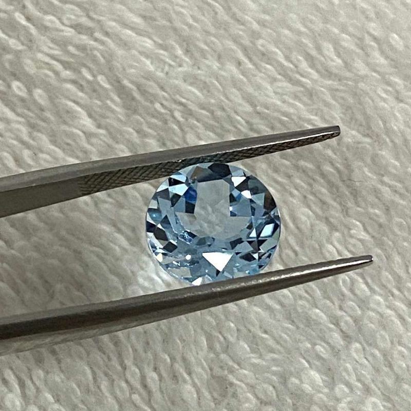 MẶT NHẪN BẰNG ĐÁ TOPAZ XANH NHẸ