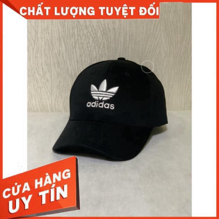 Nón kết lưỡi trai Mũ Adidas đen logo thêu trắng dành cho nam nữ Free size [ FULL BOX ] Đẹp *