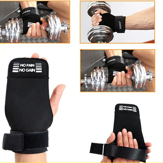 Găng Tay Tập GYM Lifting Grips Aolikes Pro Hở Mu Bàn Tay (1 Đôi)